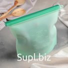 Пакет для хранения Доляна, силикон, 21.5×18 см, 1.1 л, zip lock, многофункциональный, герметичный, зелёный