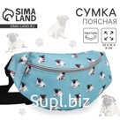 Поясная сумка на молнии, цвет голубой