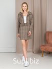 Костюм жакет укороченный с юбкой Anna Ricco бежевый. Артикул: АРК006-2021-118