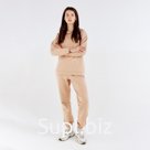 Костюм женский (худи, брюки) MINAKU: Casual Collection цвет песочный, размер 46