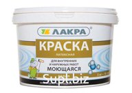 Краска латексная моющаяся Лакра Л-С: бел. мат. 14кг