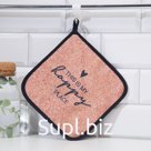 Прихватка "Доляна" Пробка 17х17см габардин, 35% х/л, 65% п/э, ватин 250г/м2