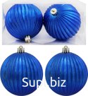 Twinkling Christmas tree balls, 2 pcs., 10 cm diameter, blue
