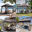 Складной навес 3*3 м, 10x10, шоколадно-коричневый.