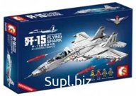 Конструктор Sembo Block Палубный истребитель J-15 1186 дет. 60х36х8см