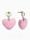 Серьги «Сердце сахарное», розовые в золоте
